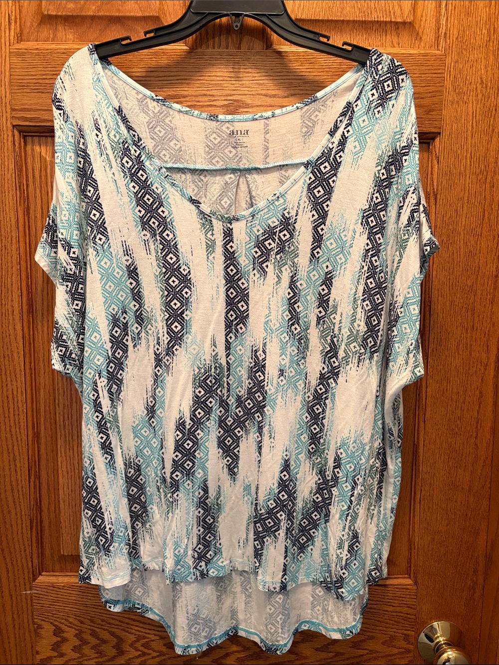 a.n.a Blue, Navy & White Aztec Print Dolman Tunic